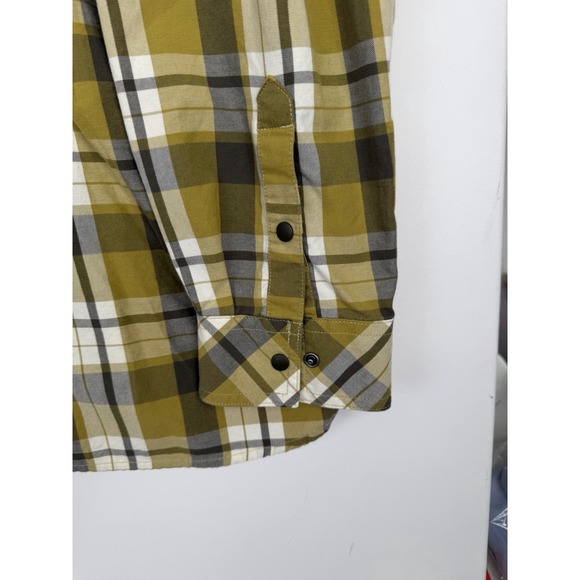 5.11 Tactical Flannel Shirt Mens 2XL yellow and olive Plaid Snap Button Up - Picture 4 of 10